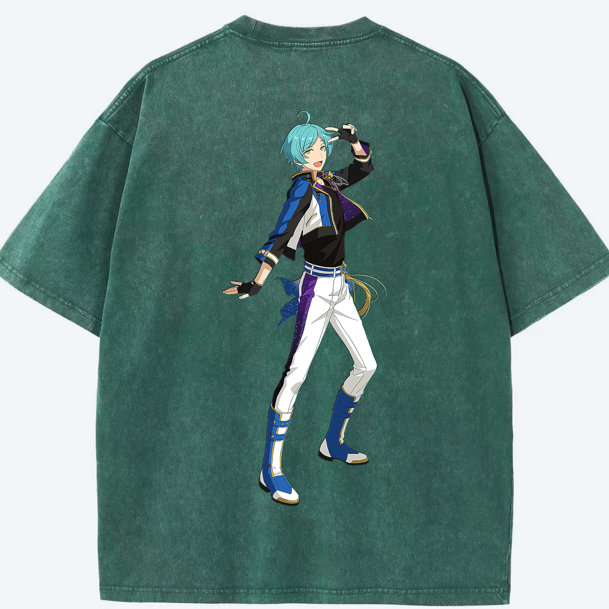 （画像用） あんさんぶるスターズ! Ensemble Stars 綿100% ヴィンテージ風 半袖Tシャツ（背面プリント）